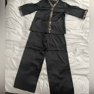Iman pajama set black & leopard